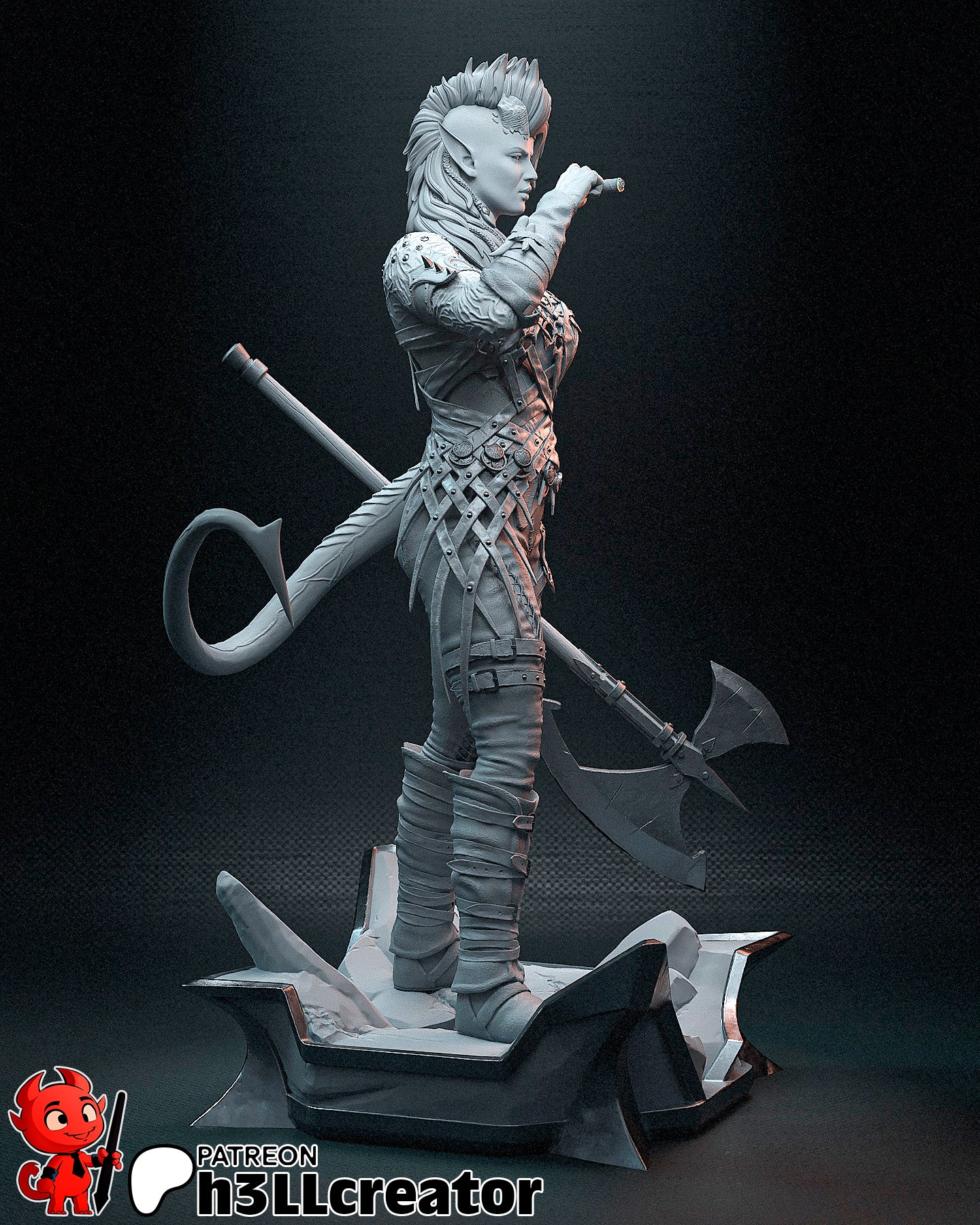 1:12 Infernal Barbarian | Resin Garage Kit Figure Game Fan Art | h3LL creator