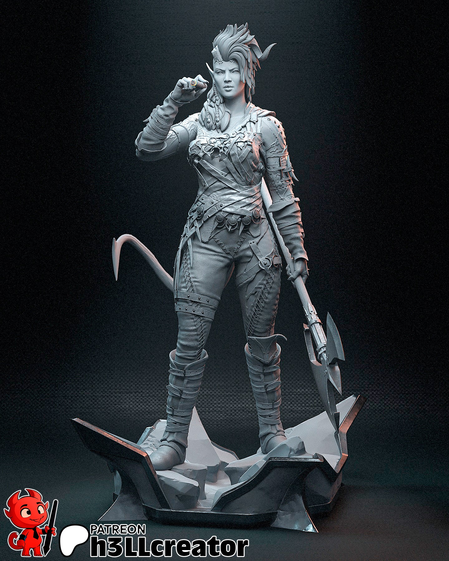 1:12 Infernal Barbarian | Resin Garage Kit Figure Game Fan Art | h3LL creator