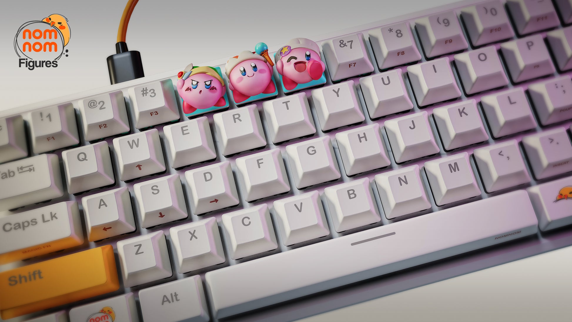Keycaps - Pink Balloon | 3D Printed Resin Anime Fan Art | Nomnom Figures