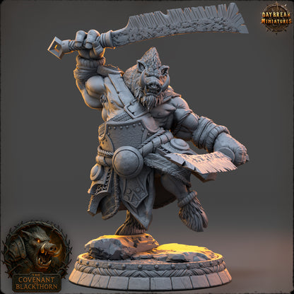 Boar Folk - The Covenant of Blackthorn | Tabletop or Display Scale | D&D Mini | Daybreak Miniatures