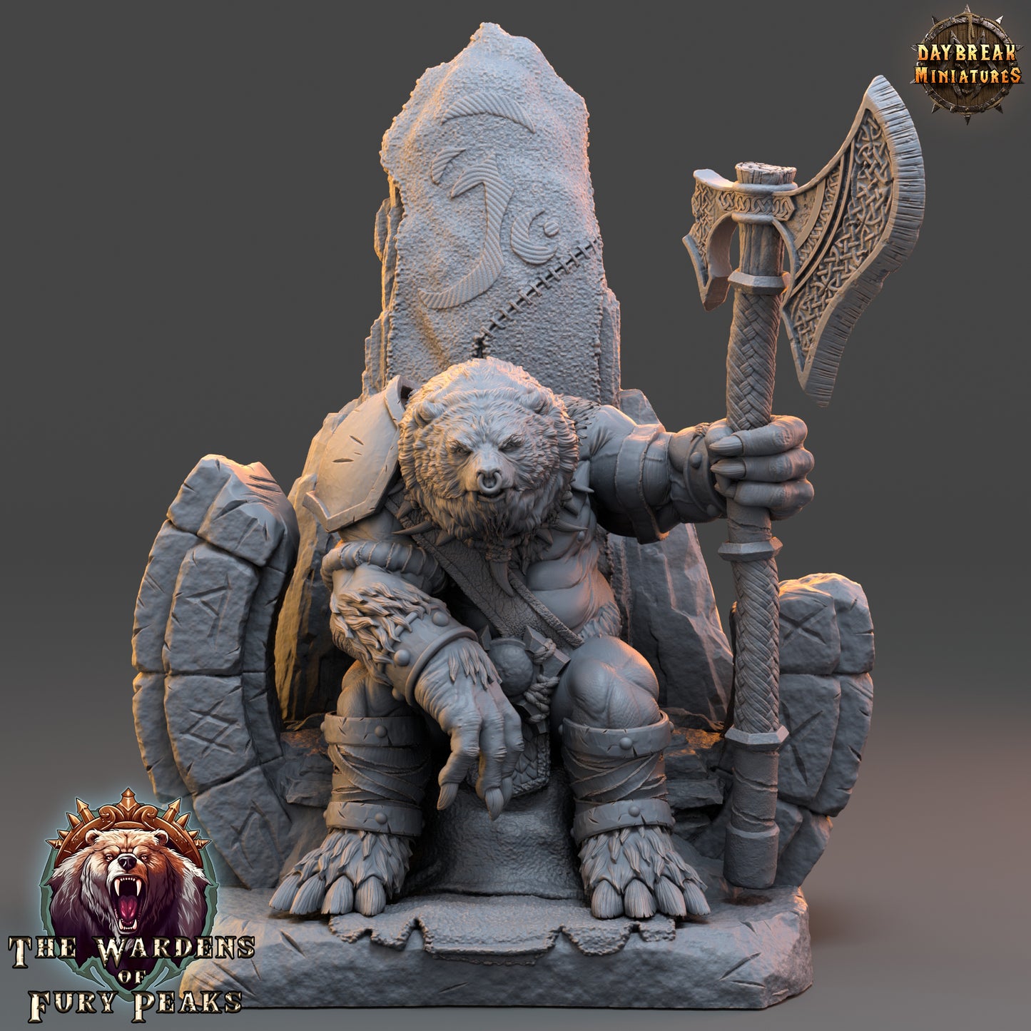 Bear Folk - The Wardens of Fury Peaks | Tabletop or Display Scale | D&D Mini | Daybreak Miniatures