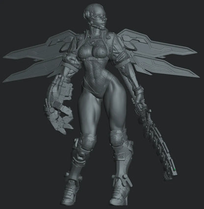 Teska Ai, Cyberpunk Soldier | Pin Up D&D TTRPG Miniature | Hardwitch Games