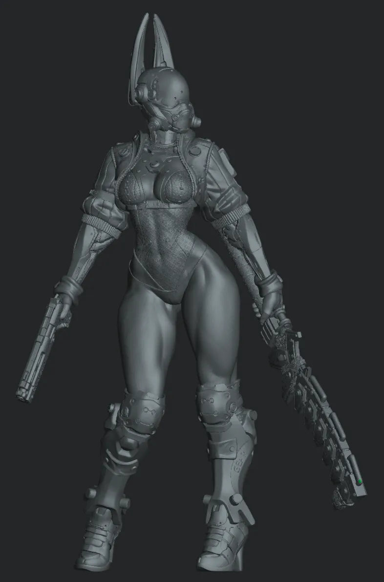 Teska Ai, Cyberpunk Soldier | Pin Up D&D TTRPG Miniature | Hardwitch Games