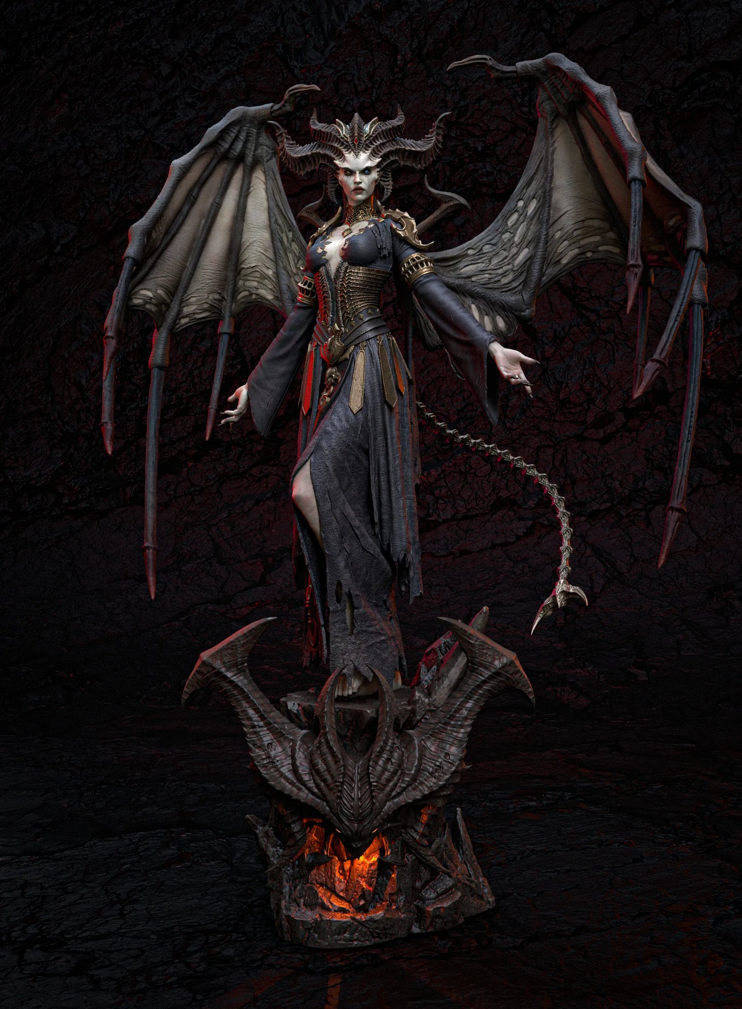 1:12 Demon Queen | 3D Printed Resin Garage Kit Figure | CA 3D Studios - Tattles Told 3D