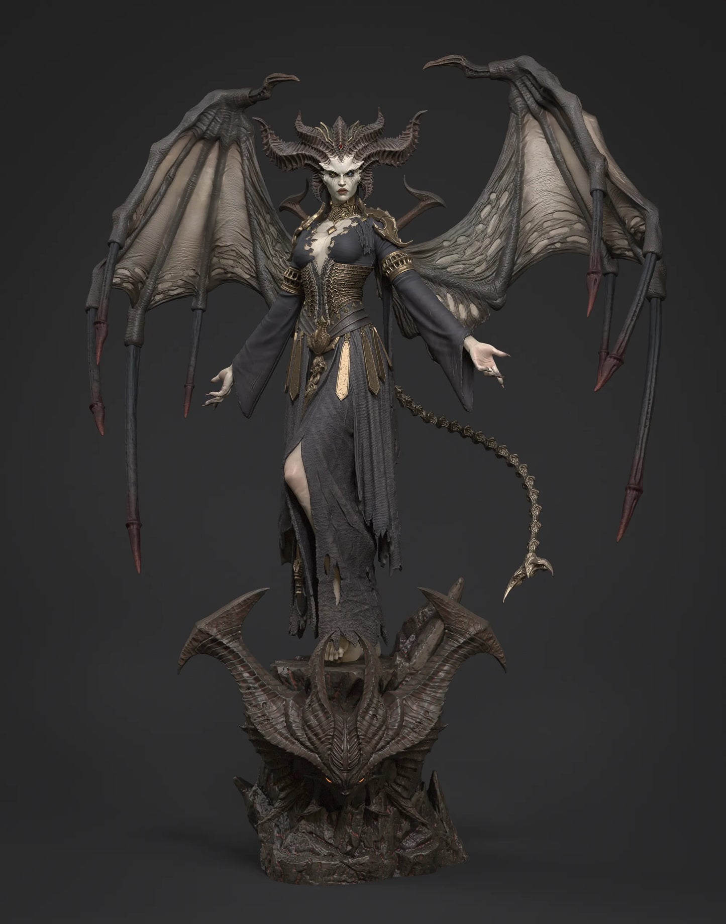 1:12 Demon Queen | 3D Printed Resin Garage Kit Figure | CA 3D Studios - Tattles Told 3D