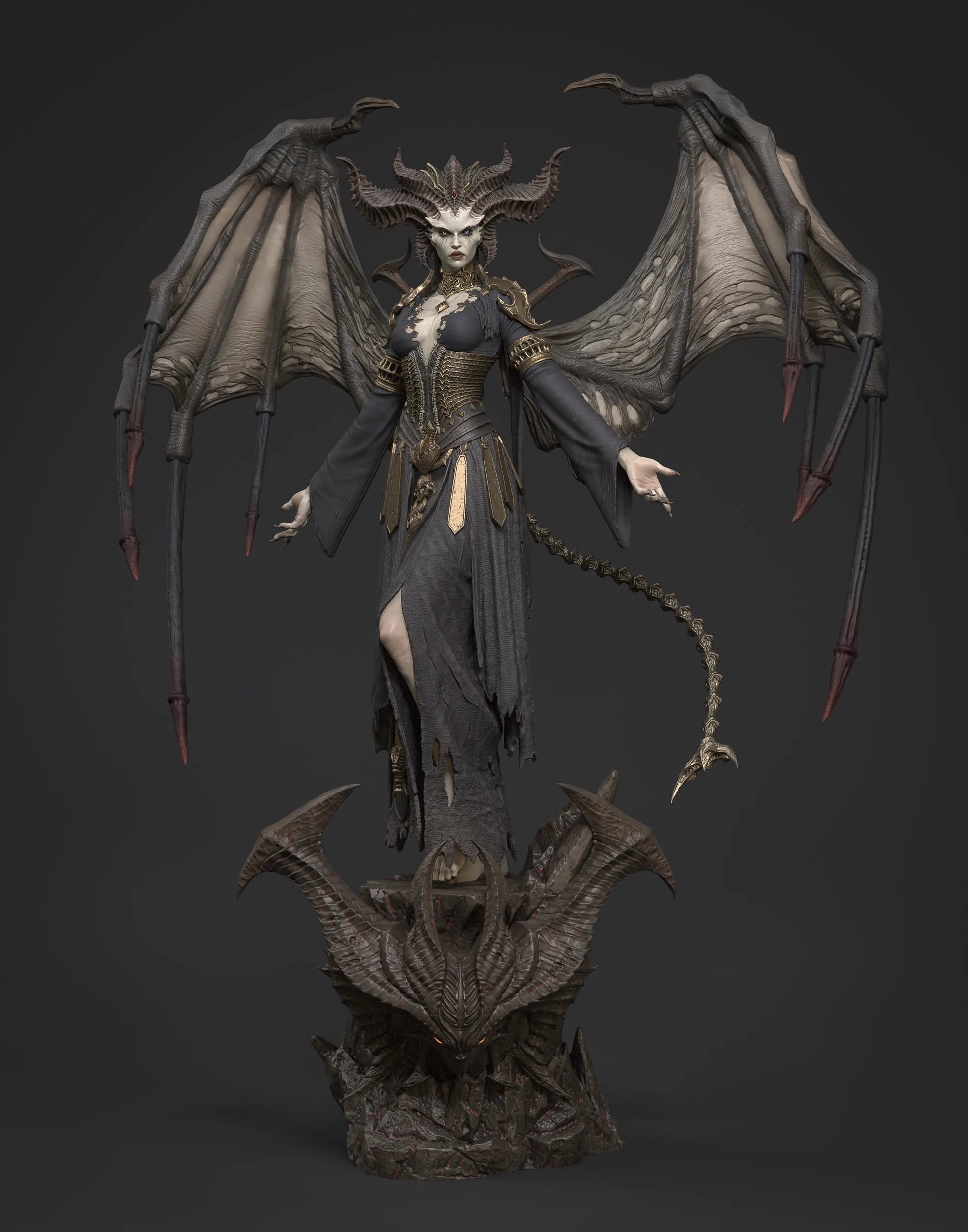 1:12 Demon Queen | 3D Printed Resin Garage Kit Figure | CA 3D Studios - Tattles Told 3D