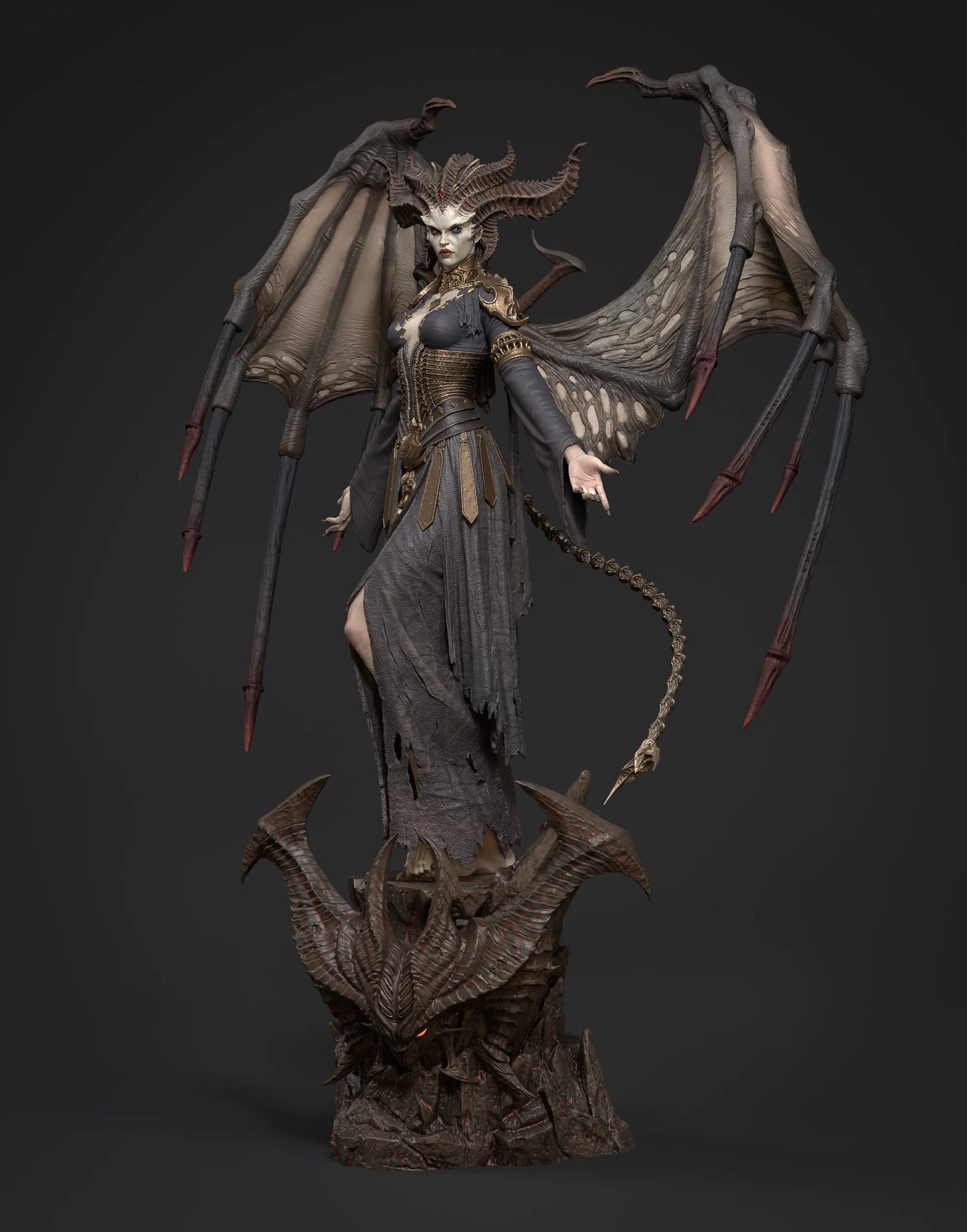 1:12 Demon Queen | 3D Printed Resin Garage Kit Figure | CA 3D Studios - Tattles Told 3D