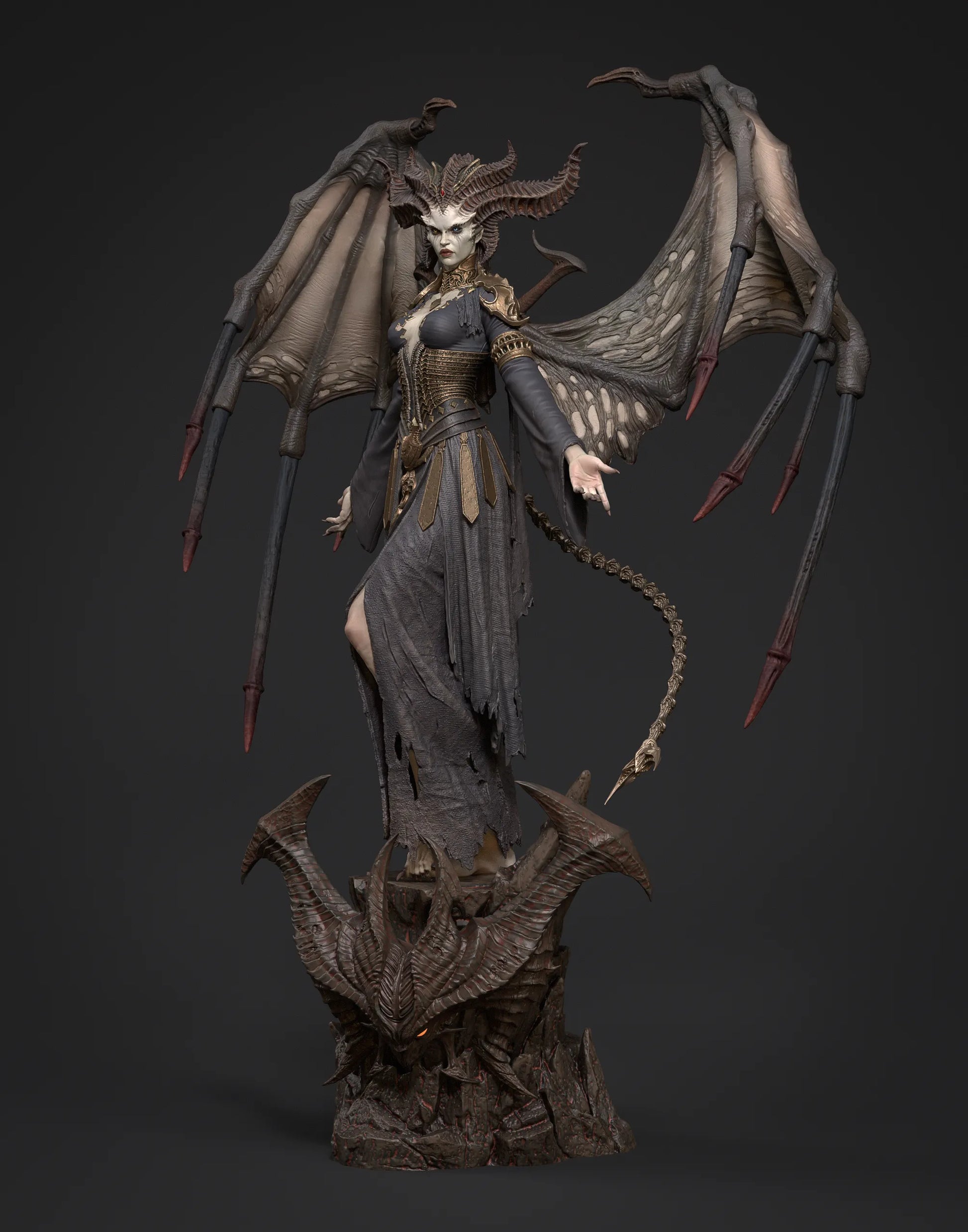 1:12 Demon Queen | 3D Printed Resin Garage Kit Figure | CA 3D Studios - Tattles Told 3D