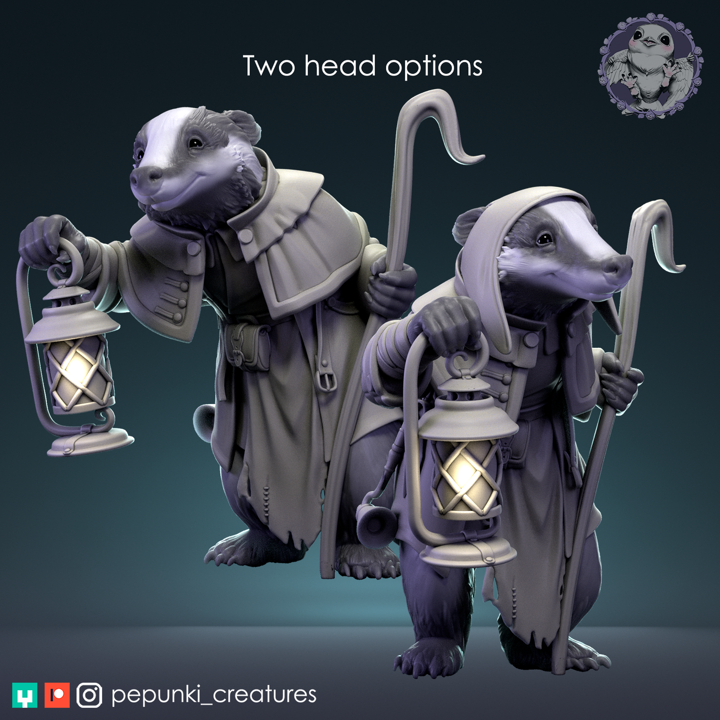 Ferry Badger | Tabletop or Display Scale | D&D Humblewood TTRPG Miniature | Pepunki Creatures