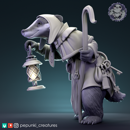 Ferry Badger | Tabletop or Display Scale | D&D Humblewood TTRPG Miniature | Pepunki Creatures