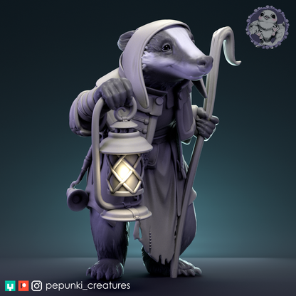 Ferry Badger | Tabletop or Display Scale | D&D Humblewood TTRPG Miniature | Pepunki Creatures