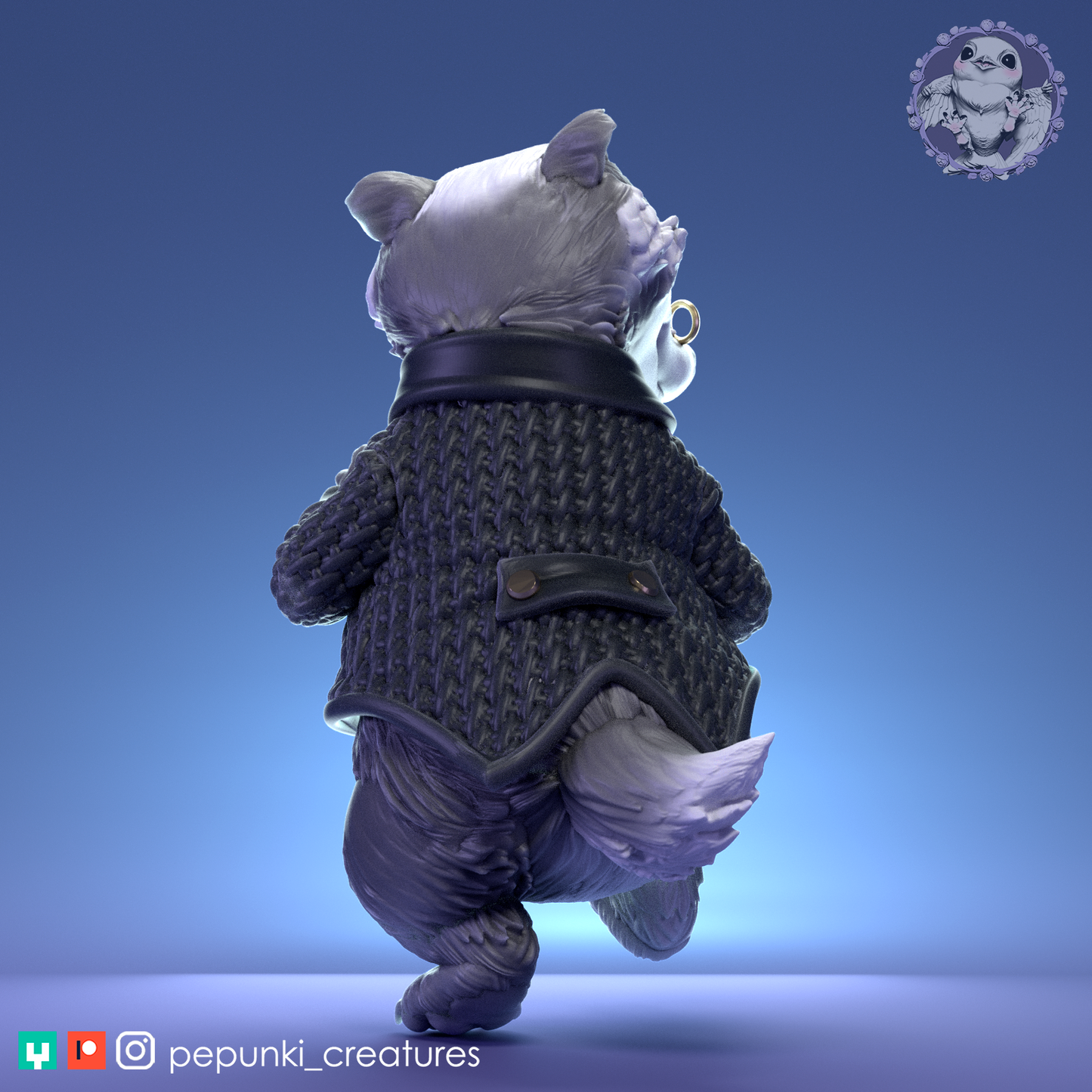Gentleman Badger | Tabletop or Display Scale | D&D Humblewood TTRPG Miniature | Pepunki Creatures