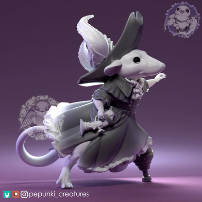 Parsley Rat, Pirate | Tabletop or Display Scale | D&D Humblewood TTRPG Miniature | Pepunki Creatures