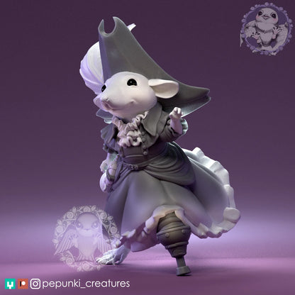 Parsley Rat, Pirate | Tabletop or Display Scale | D&D Humblewood TTRPG Miniature | Pepunki Creatures