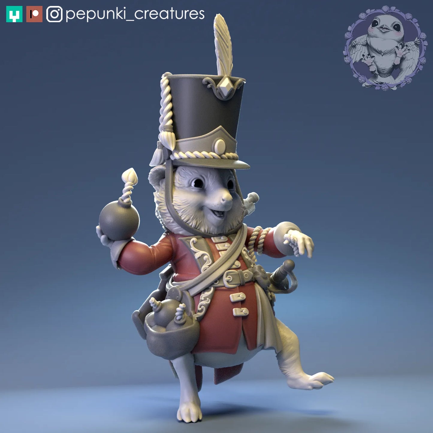 Quokka Grenadier | Tabletop or Display Scale | D&D Humblewood TTRPG Miniature | Pepunki Creatures