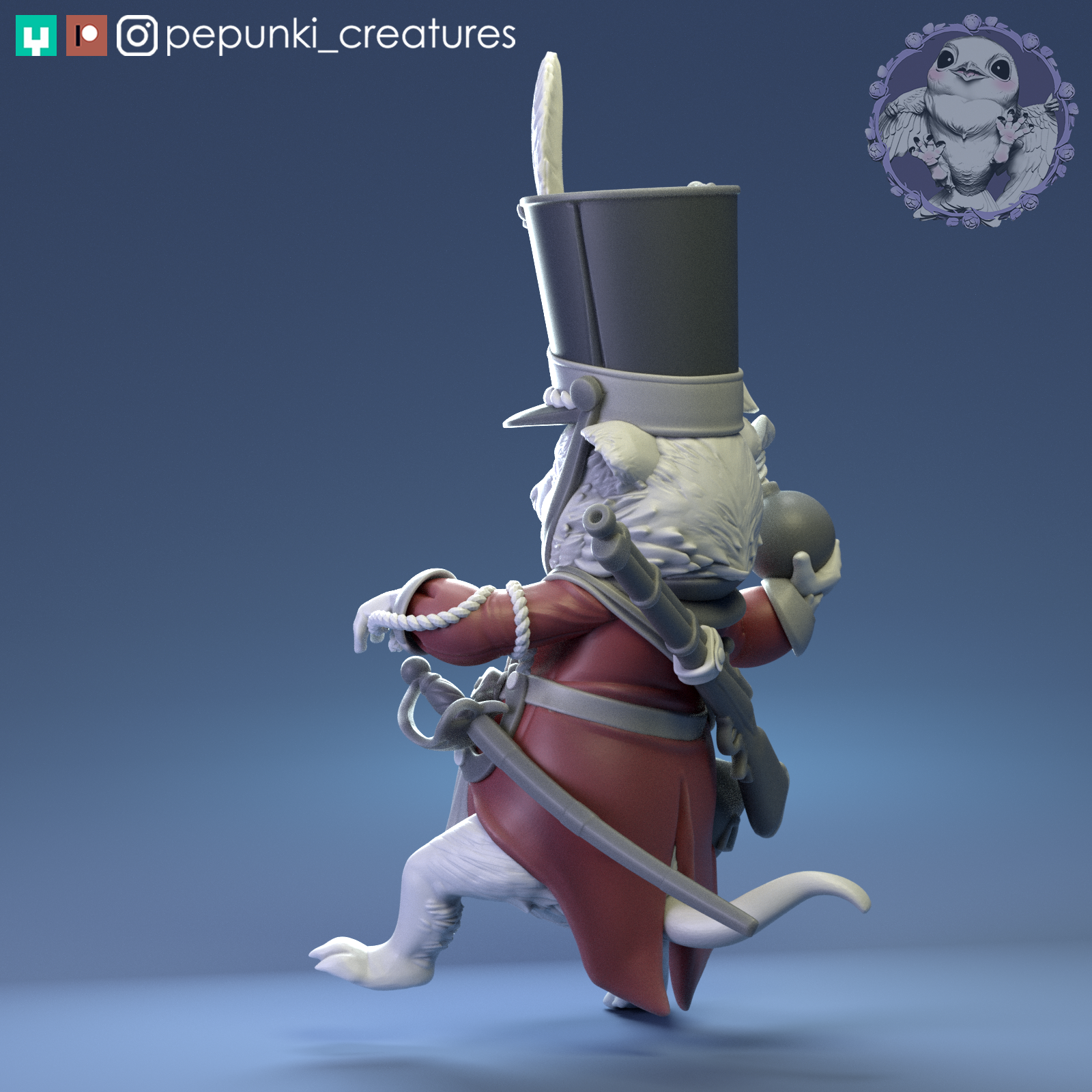 Quokka Grenadier | Tabletop or Display Scale | D&D Humblewood TTRPG Miniature | Pepunki Creatures