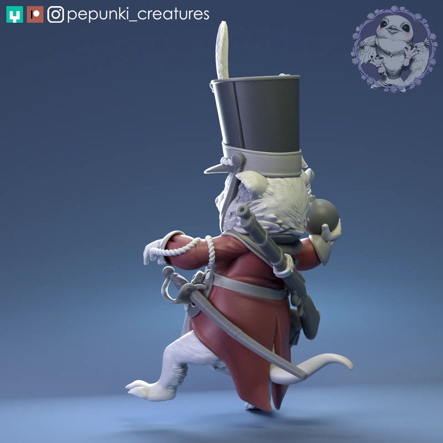 Quokka Grenadier | Tabletop or Display Scale | D&D Humblewood TTRPG Miniature | Pepunki Creatures