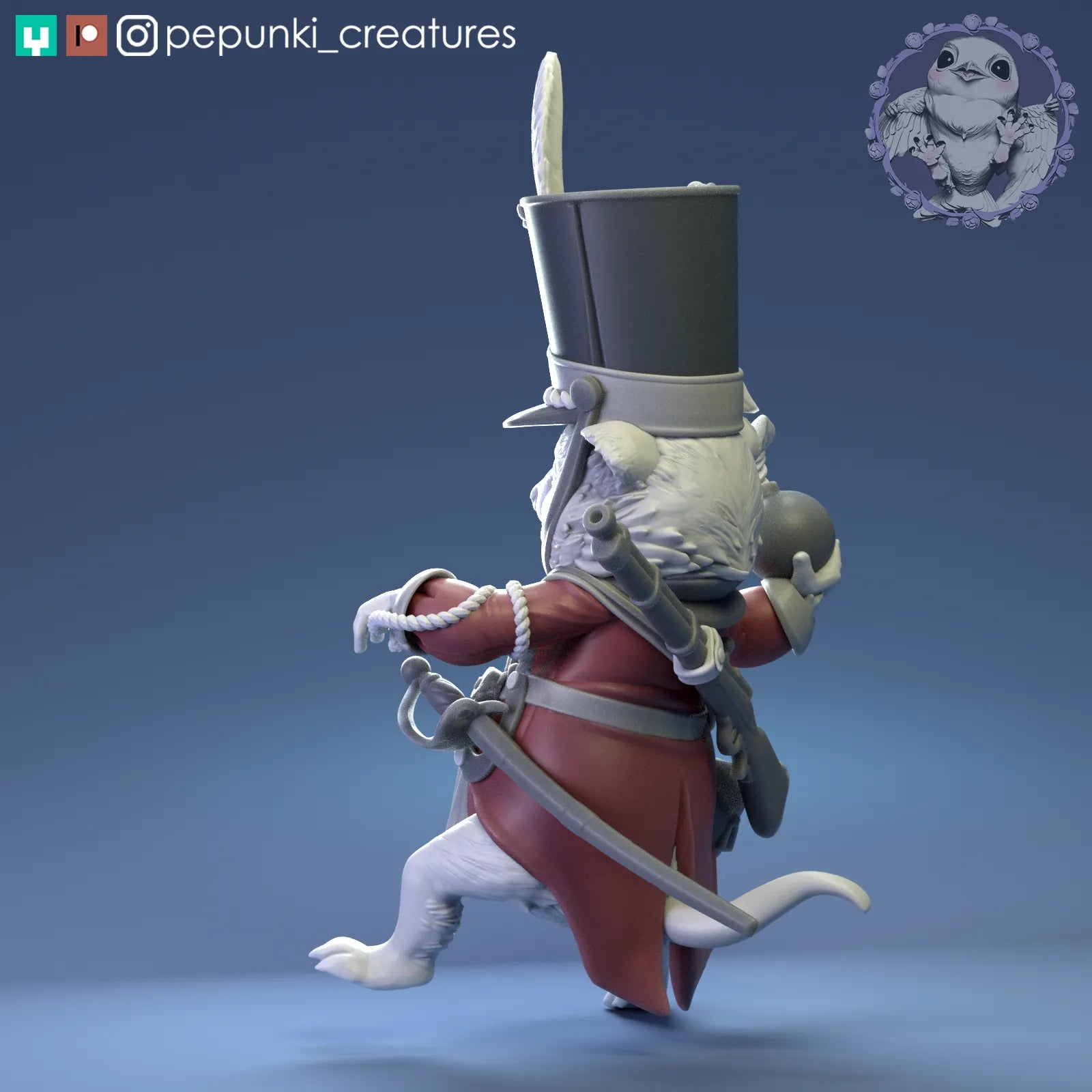 Quokka Grenadier | Tabletop or Display Scale | D&D Humblewood TTRPG Miniature | Pepunki Creatures