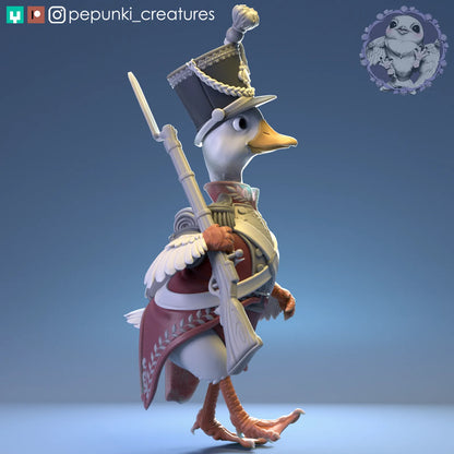 Duck Soldier | Tabletop or Display Scale | D&D Humblewood TTRPG Miniature | Pepunki Creatures