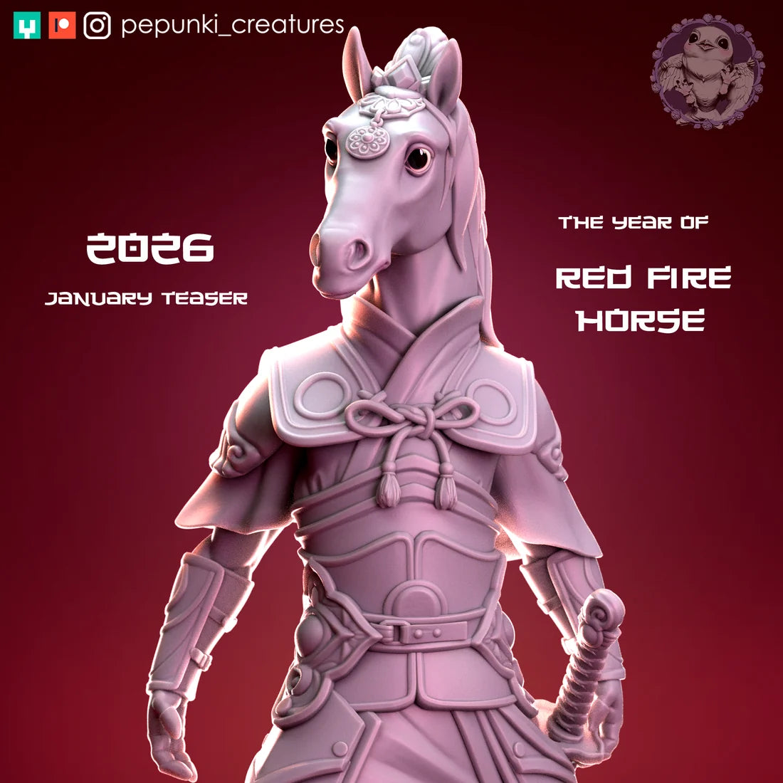 Horse Warrior | Tabletop or Display Scale | D&D Humblewood TTRPG Miniature | Pepunki Creatures
