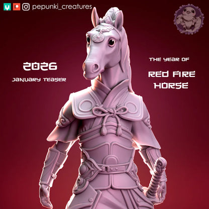 Horse Warrior | Tabletop or Display Scale | D&D Humblewood TTRPG Miniature | Pepunki Creatures