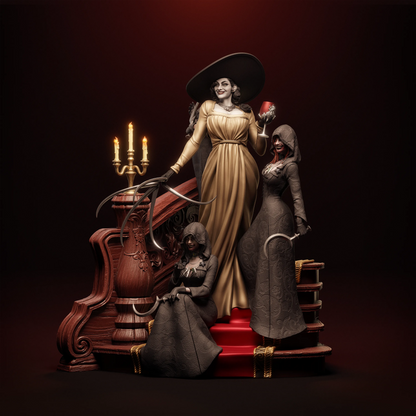 1:12 Vampire Matriarch and Daughters | 3D Printed Resin Garage Kit Figure | CA 3D Studios