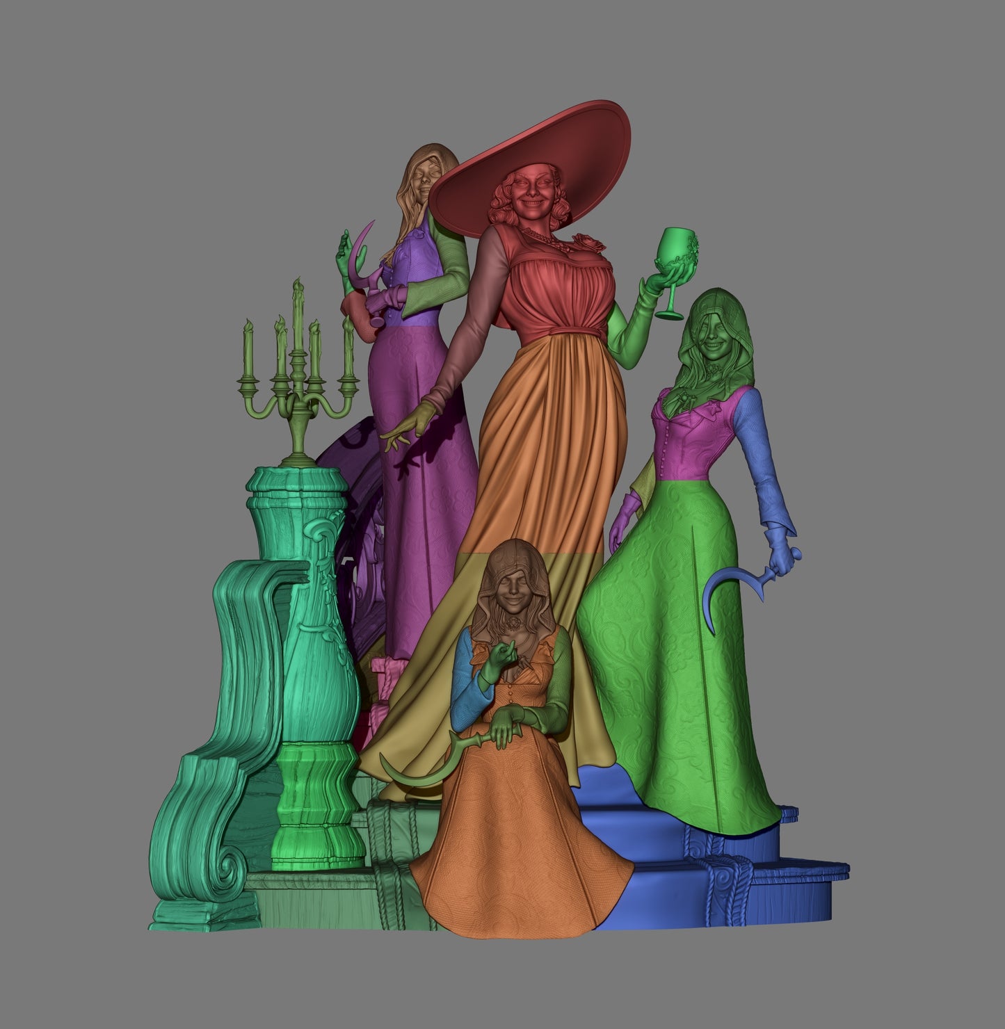 1:12 Vampire Matriarch and Daughters | 3D Printed Resin Garage Kit Figure | CA 3D Studios