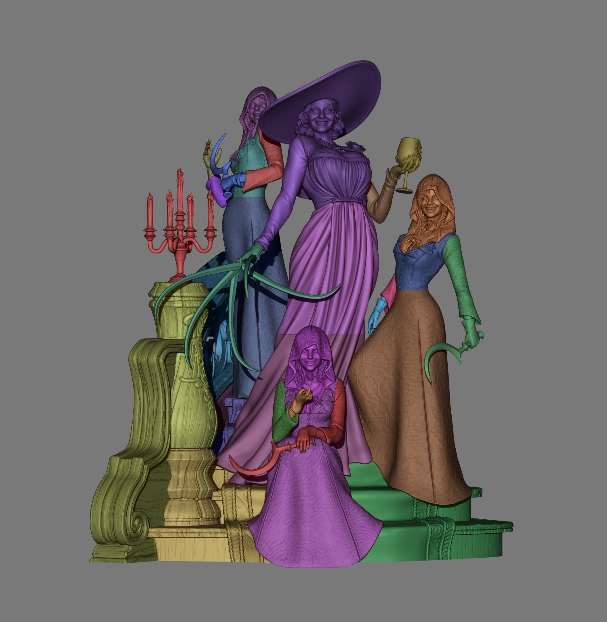 1:12 Vampire Matriarch and Daughters | 3D Printed Resin Garage Kit Figure | CA 3D Studios