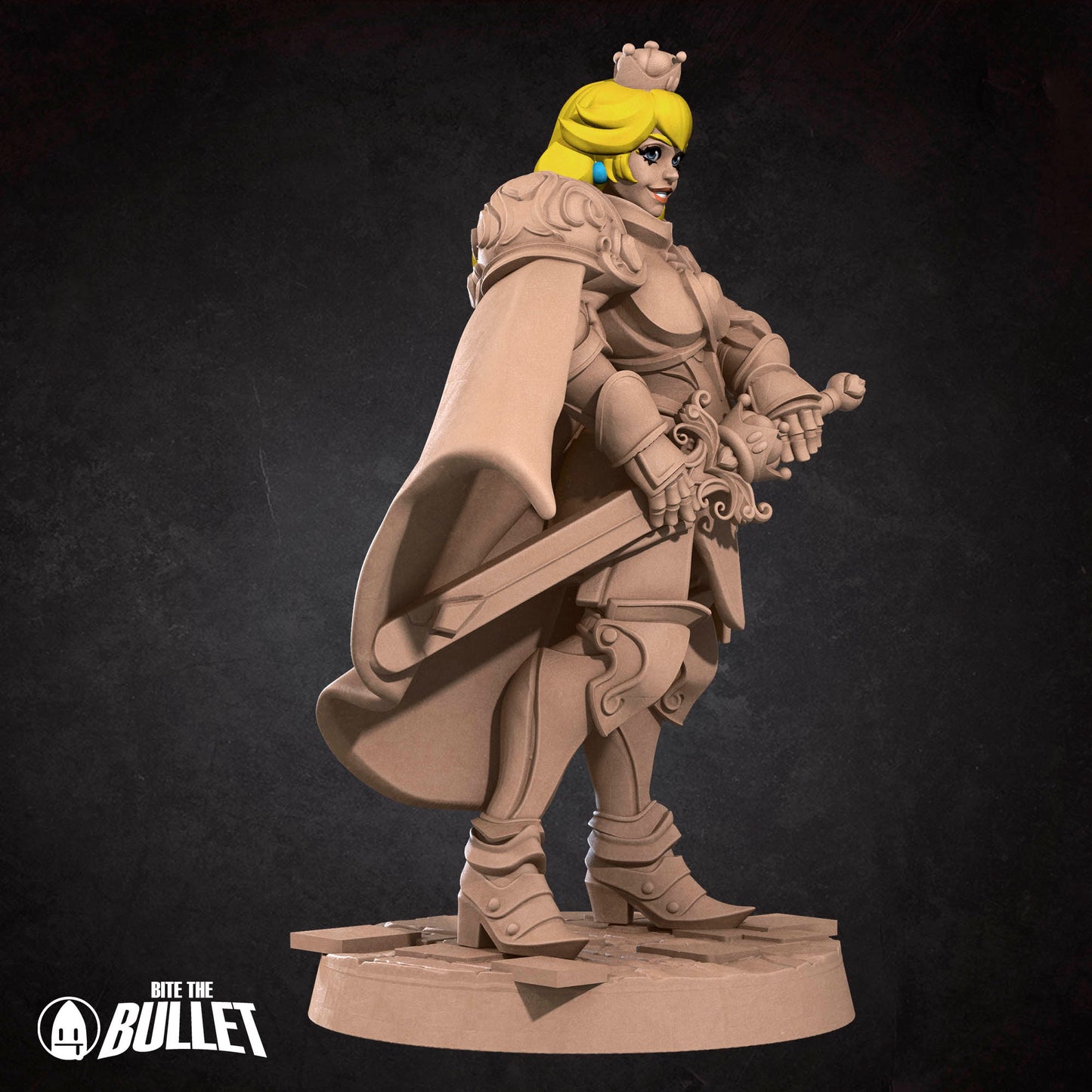 D&D Lady Peony miniature by Tattles Told 3D featuring a detailed female fantasy character with floral accents for tabletop gaming.