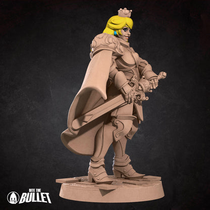 D&D Lady Peony miniature by Tattles Told 3D featuring a detailed female fantasy character with floral accents for tabletop gaming.