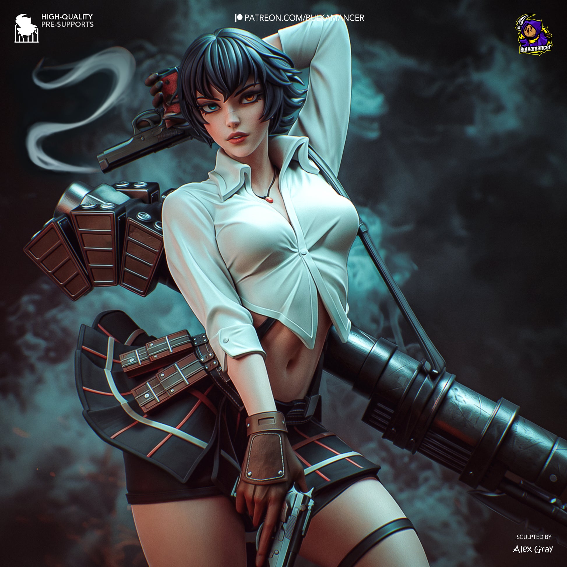 Gunslinger Lady | Resin Garage Kit Figure Game Fan Art | Bulkamancer Sculpts