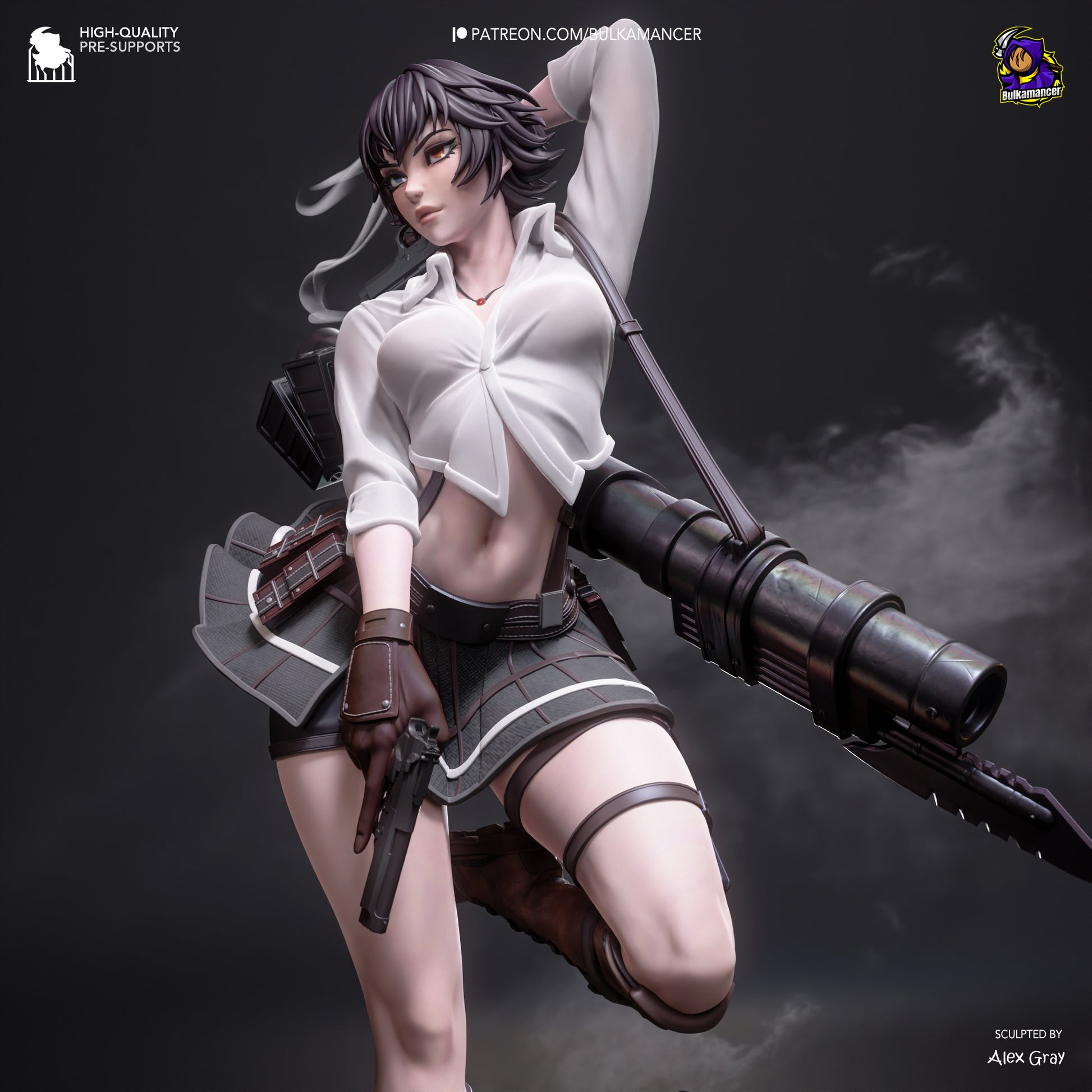 Gunslinger Lady | Resin Garage Kit Figure Game Fan Art | Bulkamancer Sculpts
