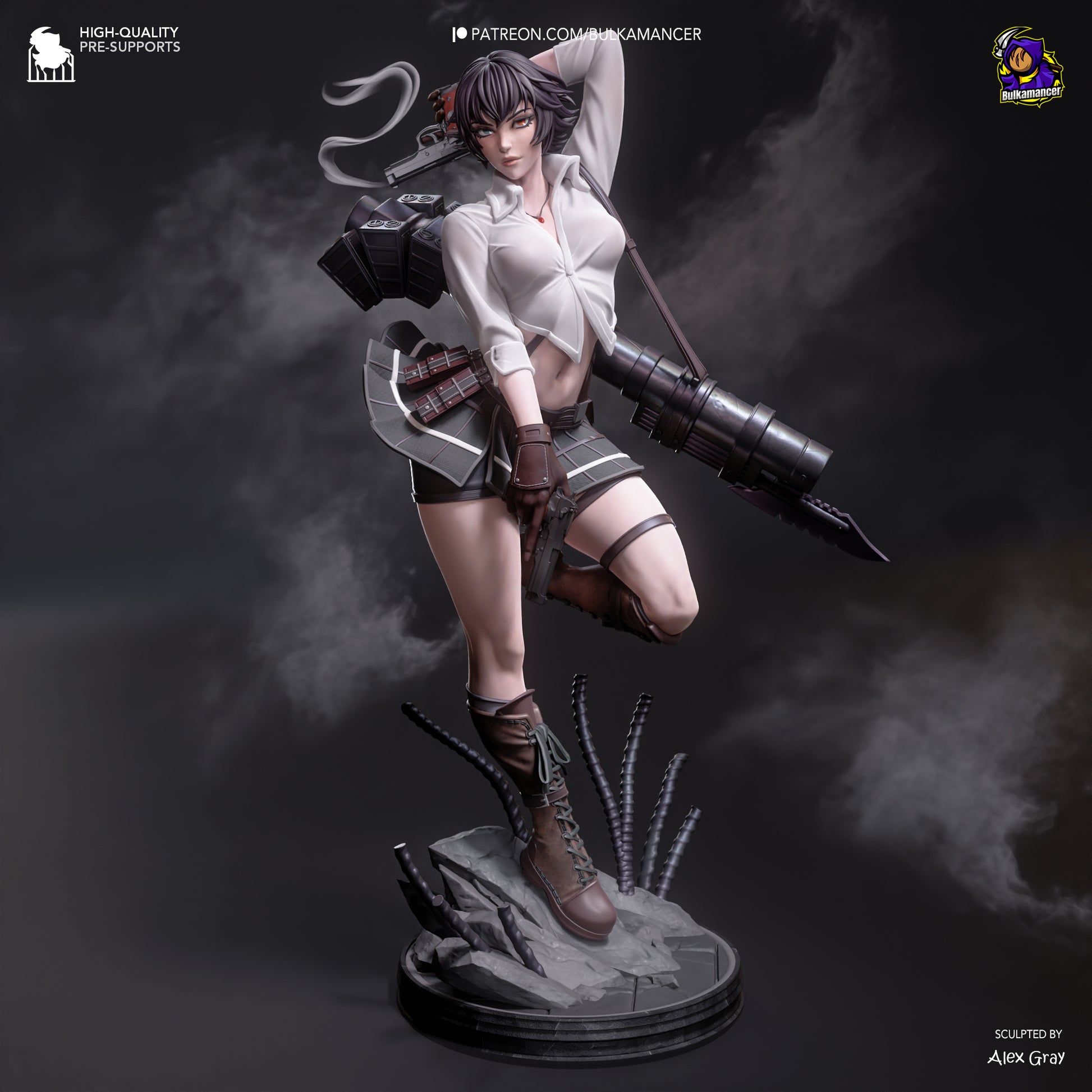 Gunslinger Lady | Resin Garage Kit Figure Game Fan Art | Bulkamancer Sculpts