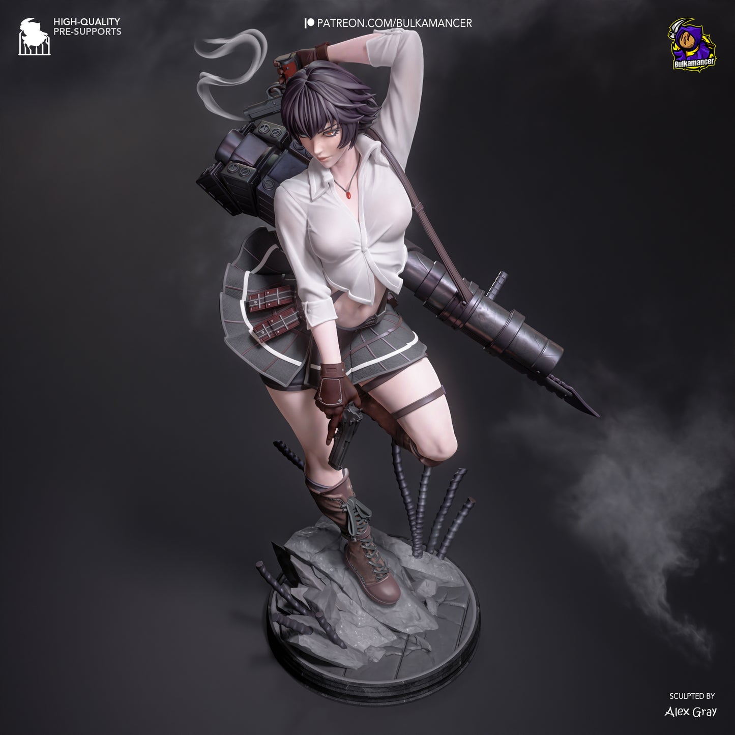Gunslinger Lady | Resin Garage Kit Figure Game Fan Art | Bulkamancer Sculpts