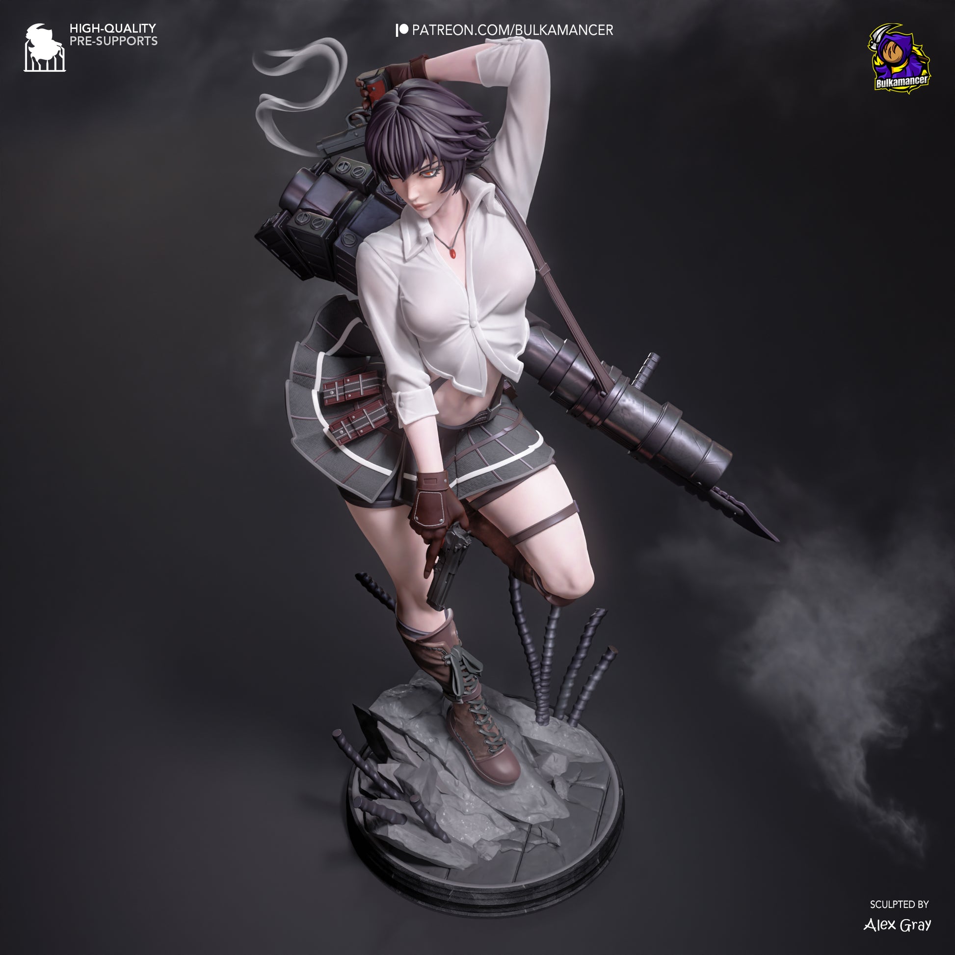 Gunslinger Lady | Resin Garage Kit Figure Game Fan Art | Bulkamancer Sculpts