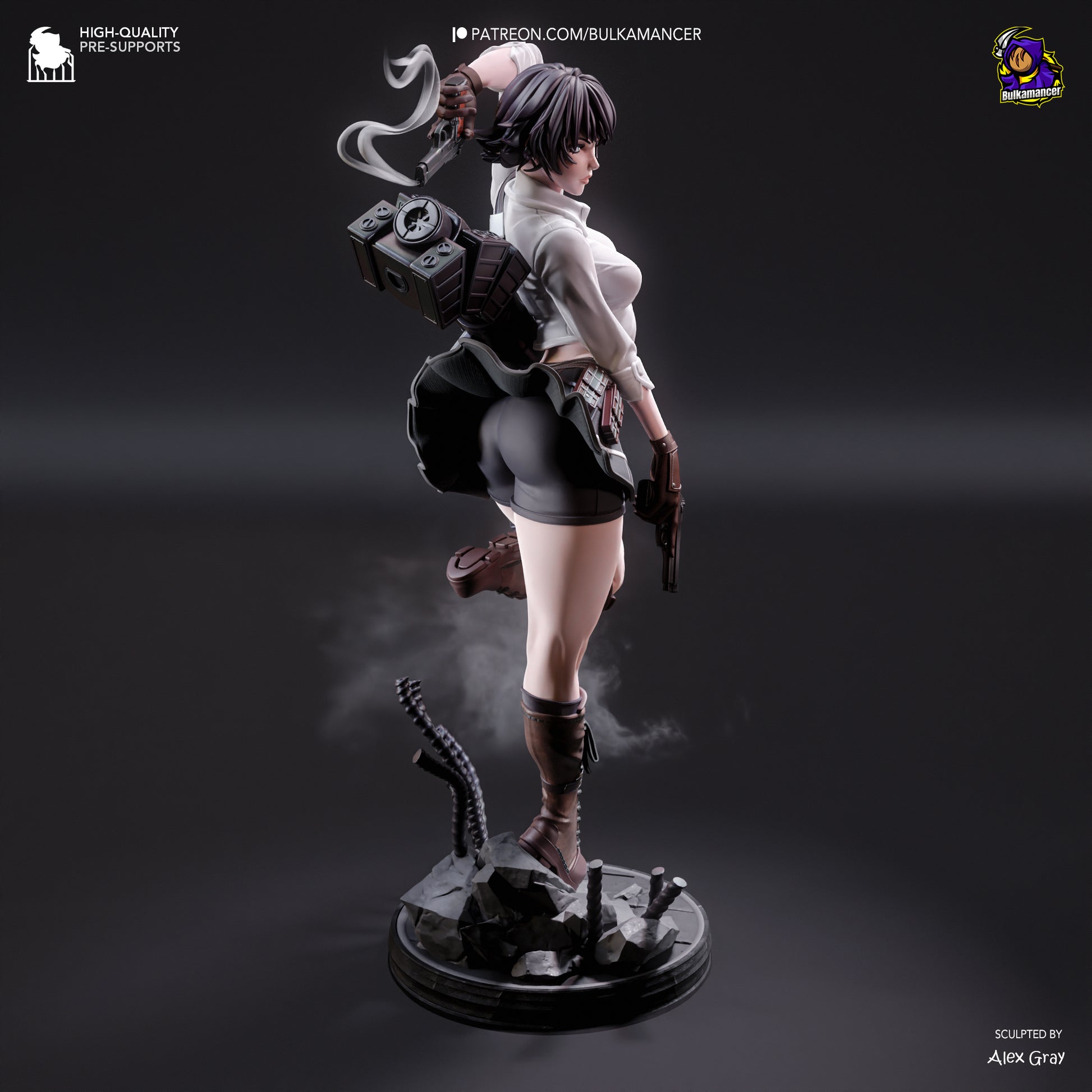 Gunslinger Lady | Resin Garage Kit Figure Game Fan Art | Bulkamancer Sculpts