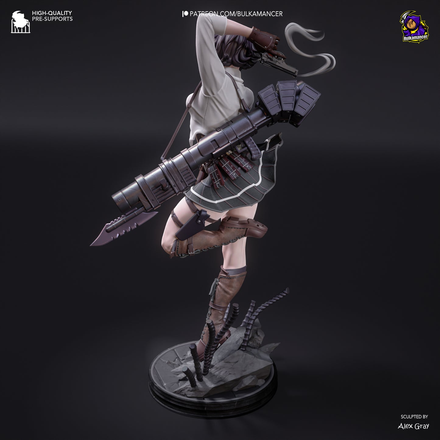 Gunslinger Lady | Resin Garage Kit Figure Game Fan Art | Bulkamancer Sculpts
