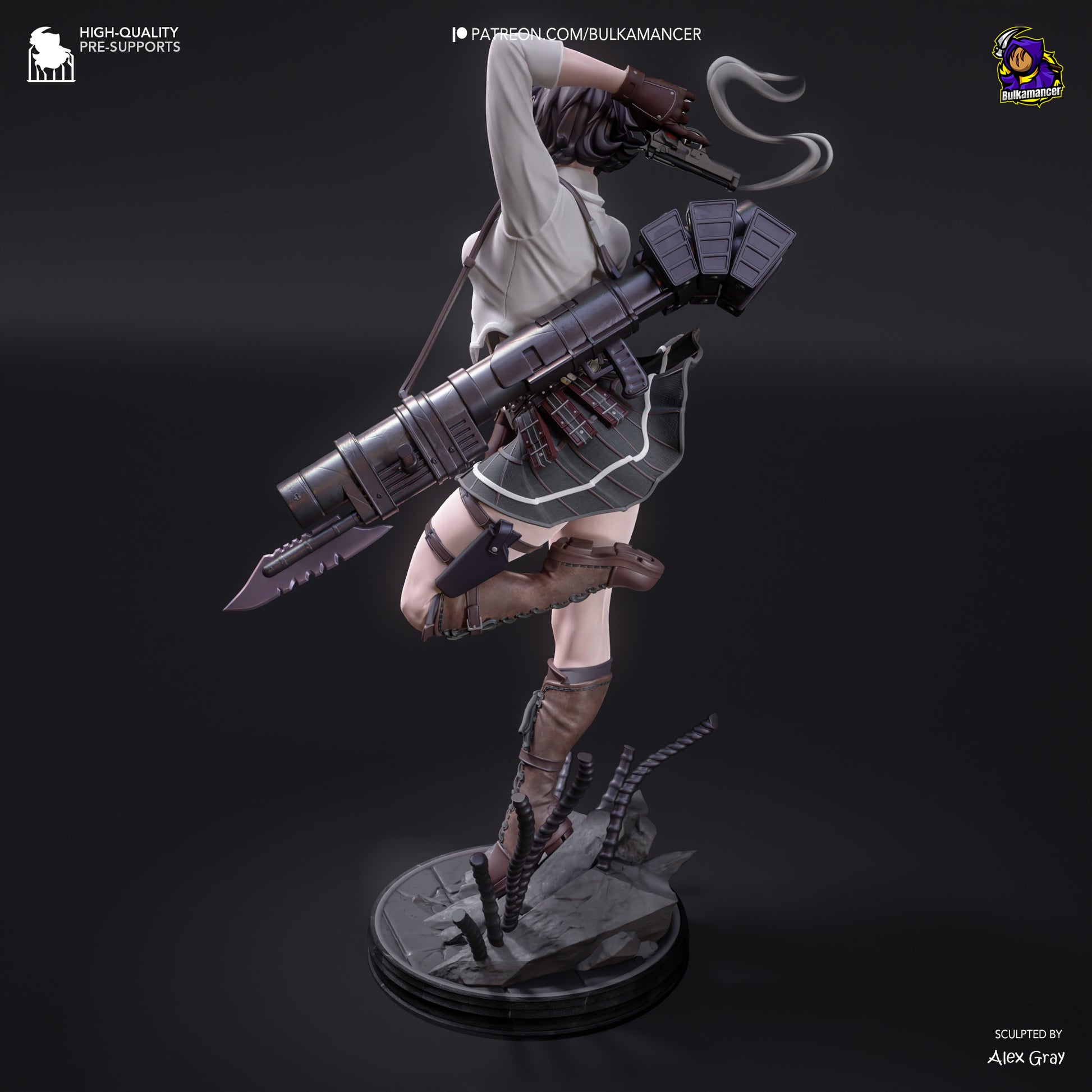 Gunslinger Lady | Resin Garage Kit Figure Game Fan Art | Bulkamancer Sculpts