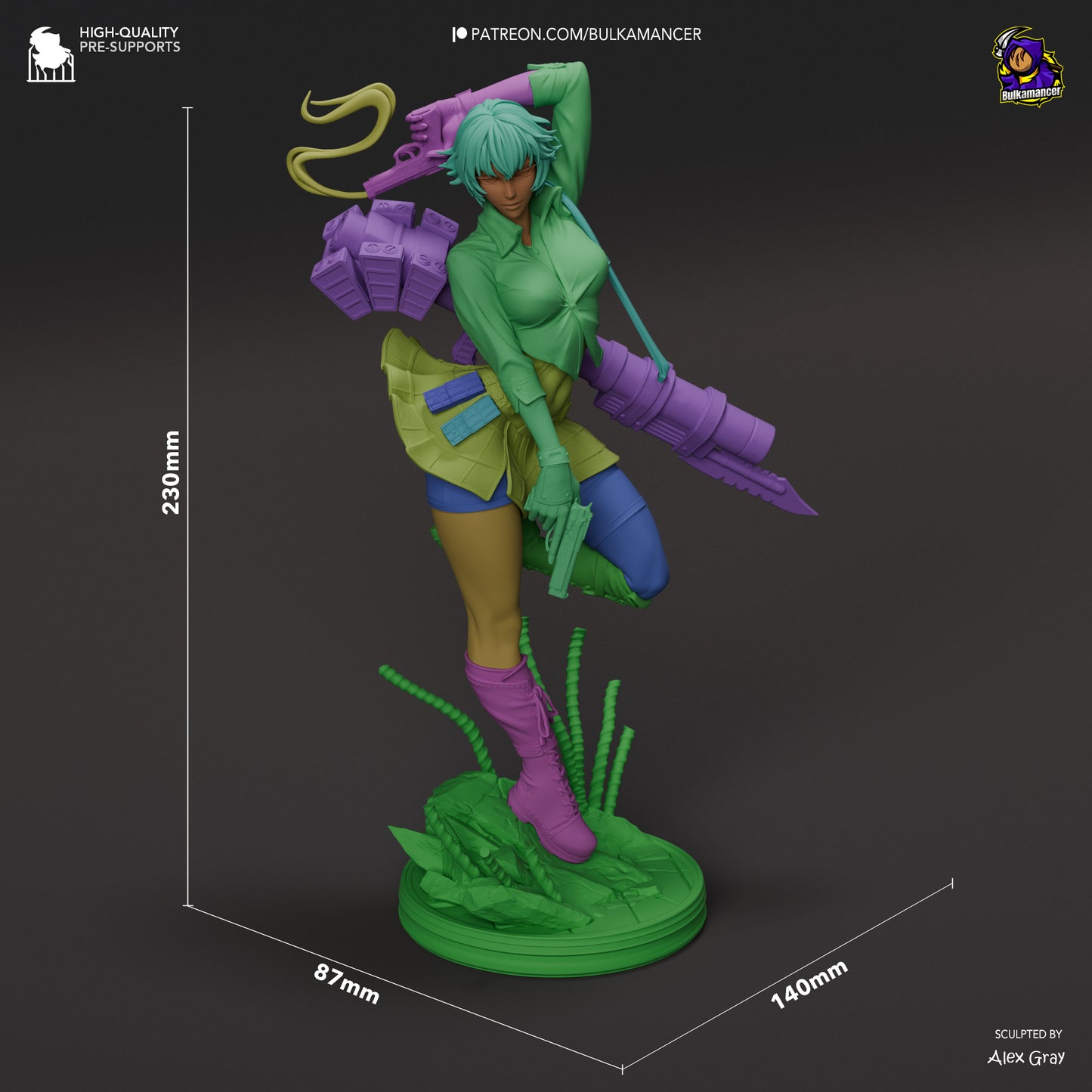 Gunslinger Lady | Resin Garage Kit Figure Game Fan Art | Bulkamancer Sculpts