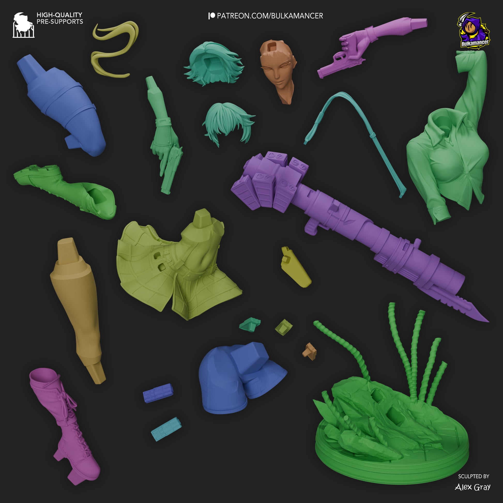 Gunslinger Lady | Resin Garage Kit Figure Game Fan Art | Bulkamancer Sculpts