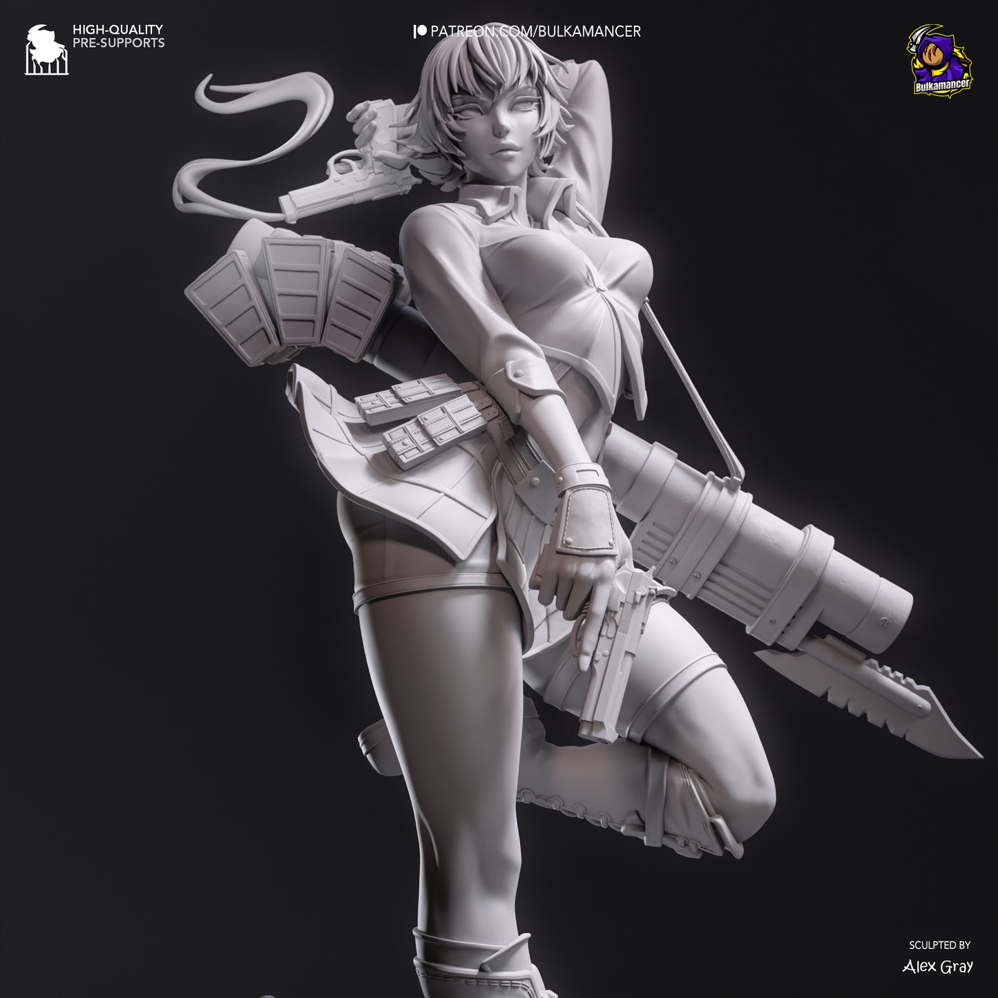 Gunslinger Lady | Resin Garage Kit Figure Game Fan Art | Bulkamancer Sculpts
