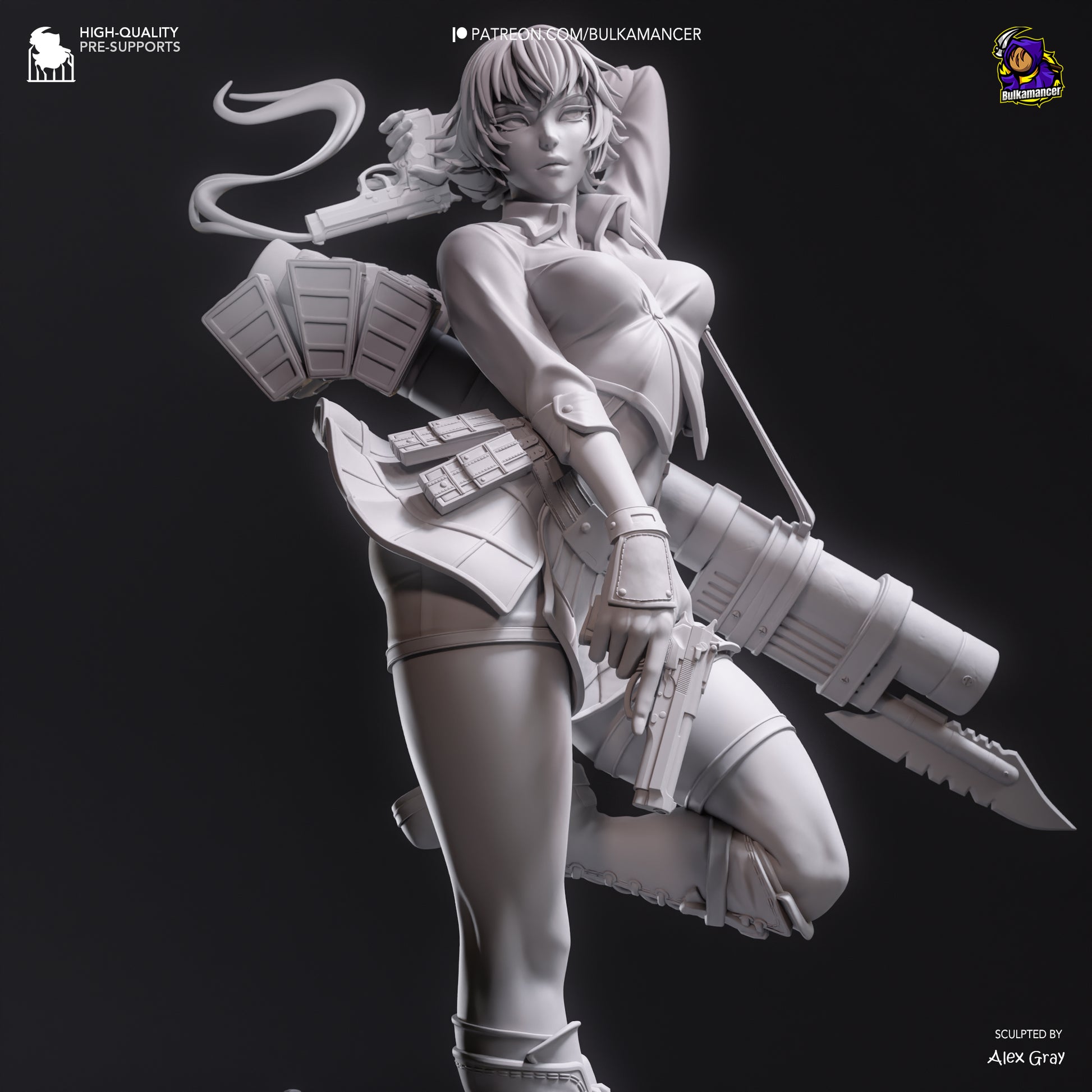 Gunslinger Lady | Resin Garage Kit Figure Game Fan Art | Bulkamancer Sculpts