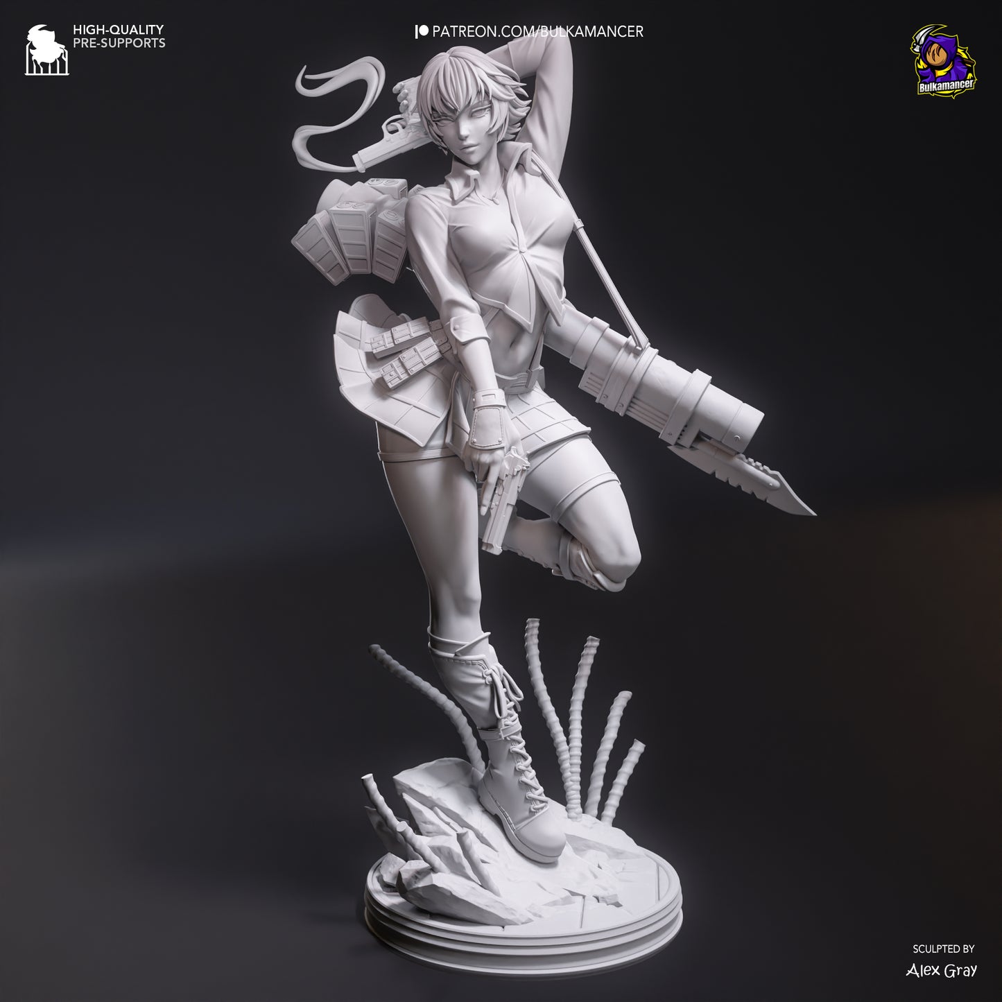 Gunslinger Lady | Resin Garage Kit Figure Game Fan Art | Bulkamancer Sculpts