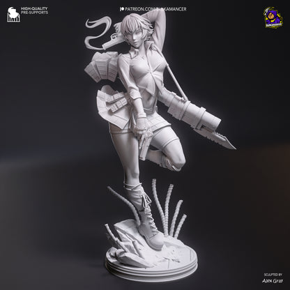 Gunslinger Lady | Resin Garage Kit Figure Game Fan Art | Bulkamancer Sculpts