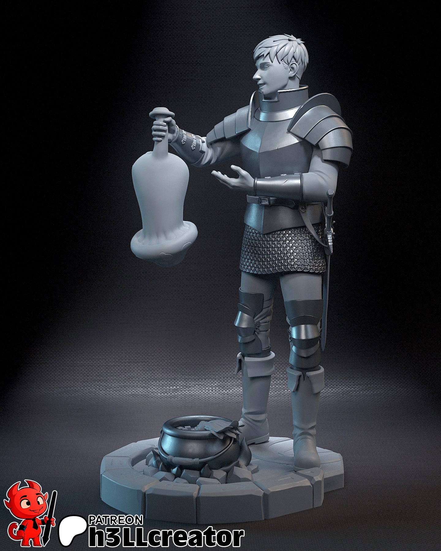 1:12 Culinary Crusader | Resin Garage Kit Figure Game Fan Art | h3LL creator