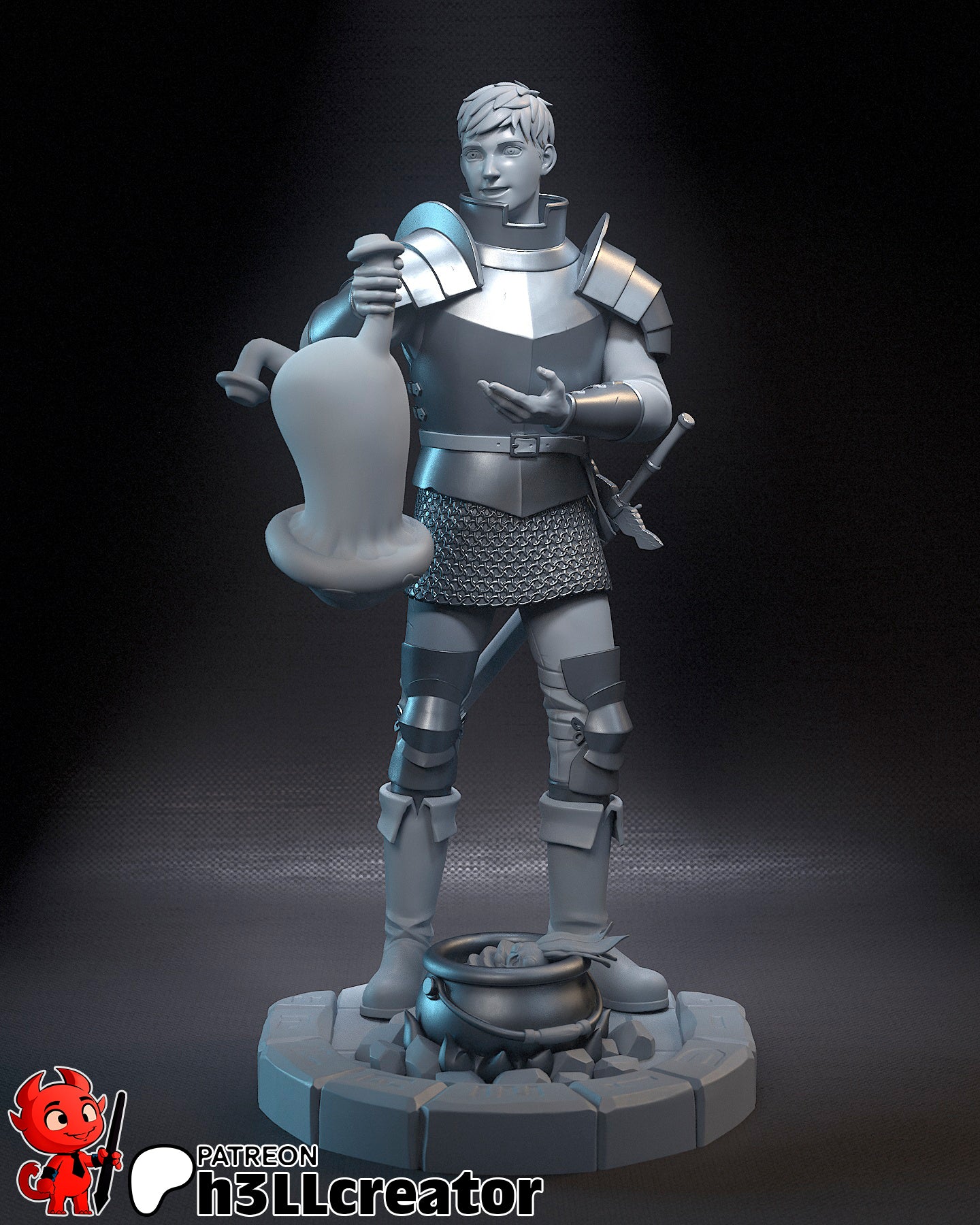 1:12 Culinary Crusader | Resin Garage Kit Figure Game Fan Art | h3LL creator