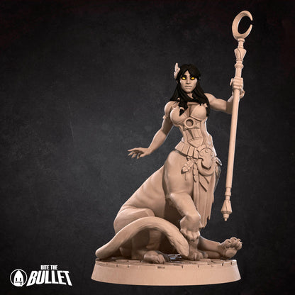 Exxotic Lamia resin miniature by Tattles Told 3D, tabletop gaming scale, detailed pinup-style figure in SFW and NSFW versions.