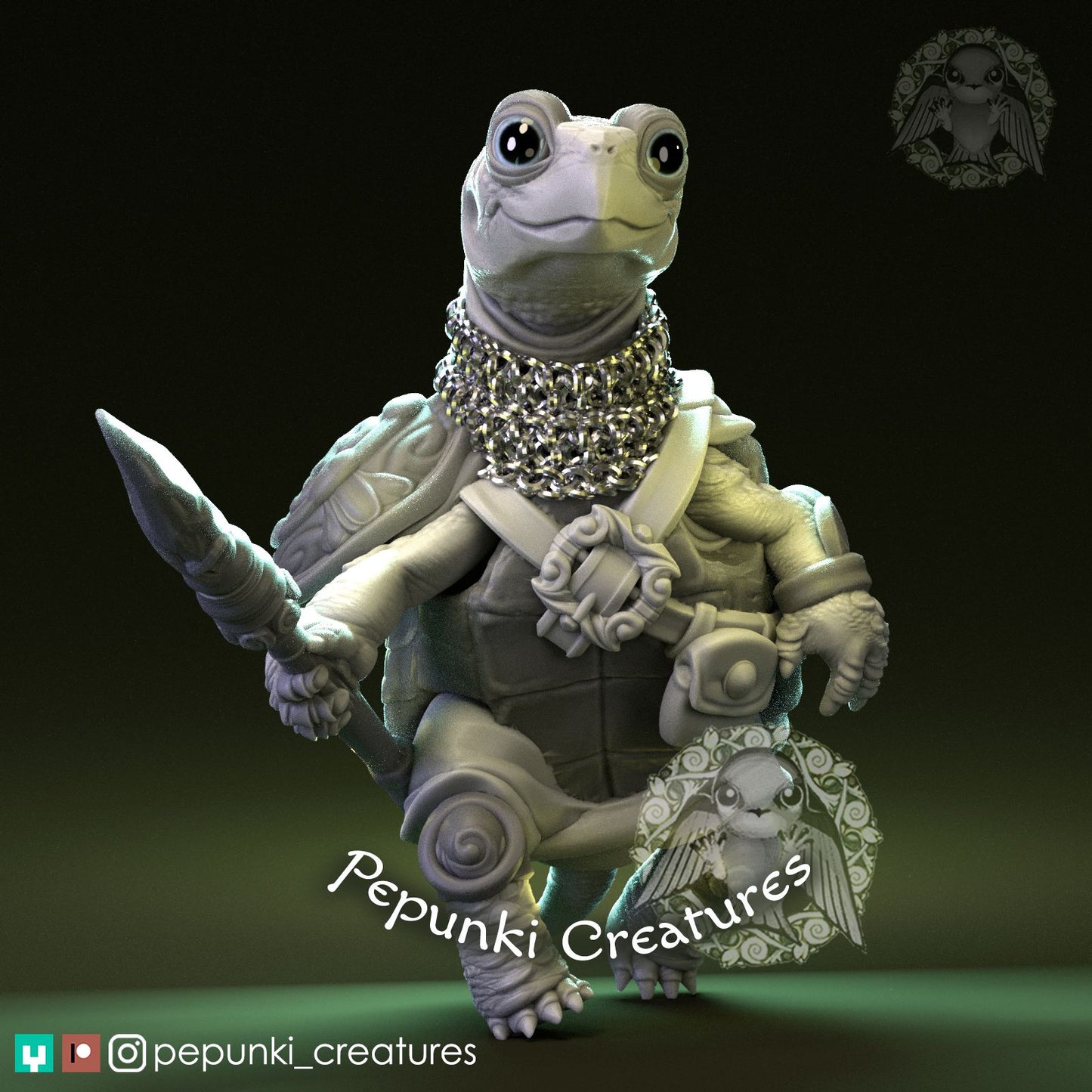 Land Turtle Warrior | Pepunki Creatures