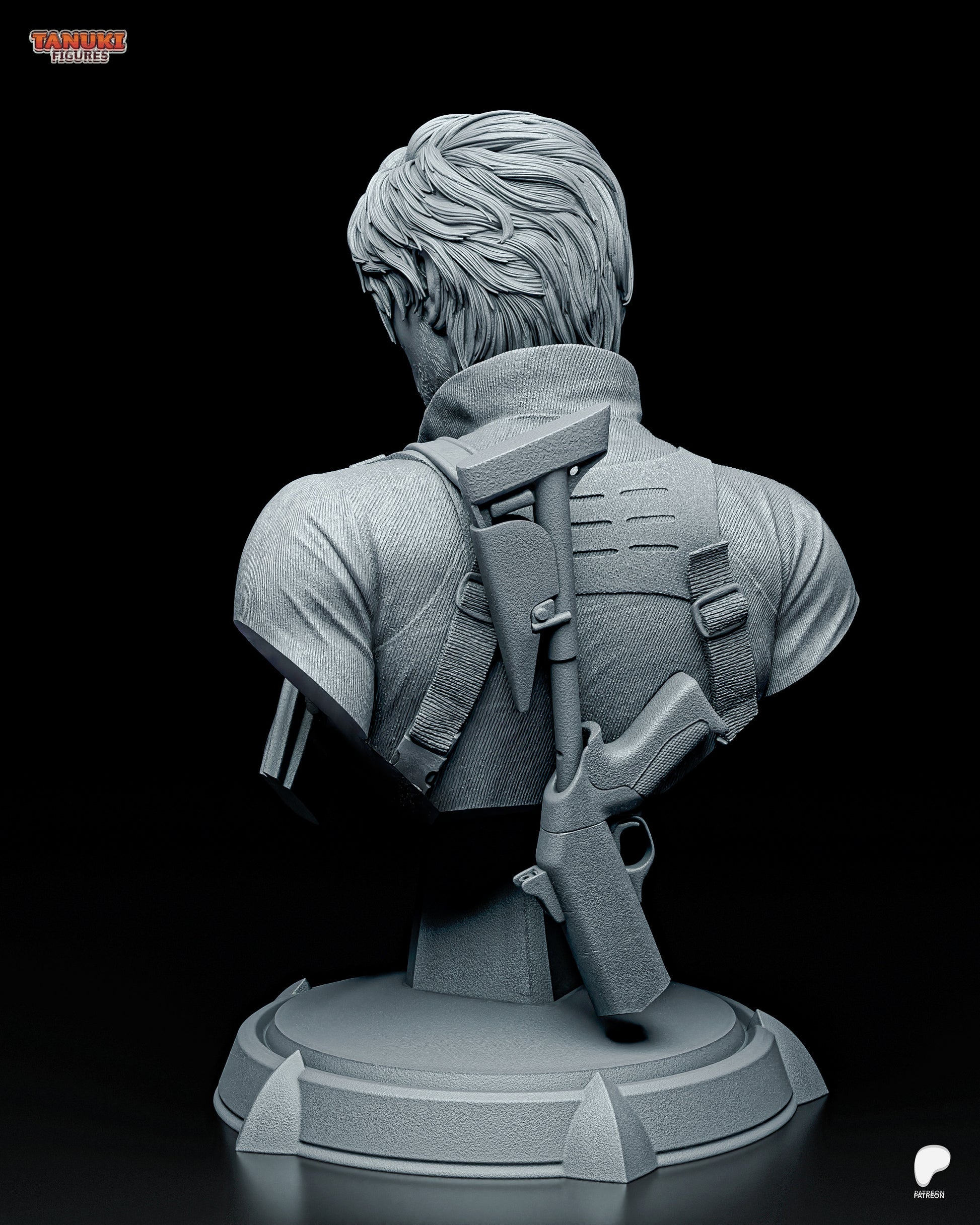 Requiem Raccoon Rookie resin garage kit figure by Tattles Told 3D, featuring a tanuki-inspired raccoon character with detailed sculpting.
