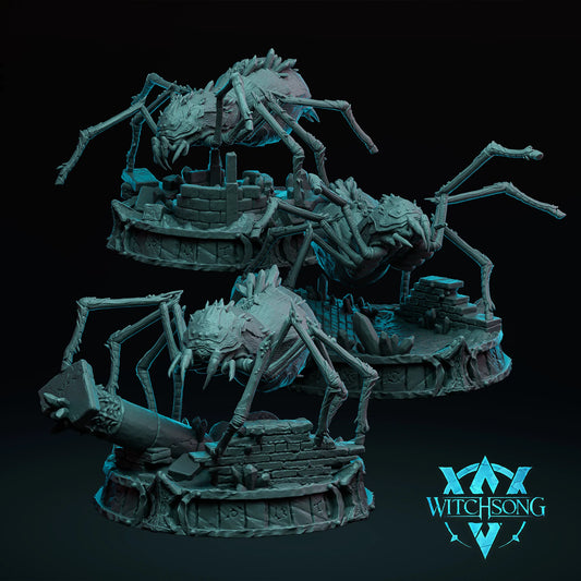 Spooky spider-like creatures with a dark background and 'Witchsong' logo.